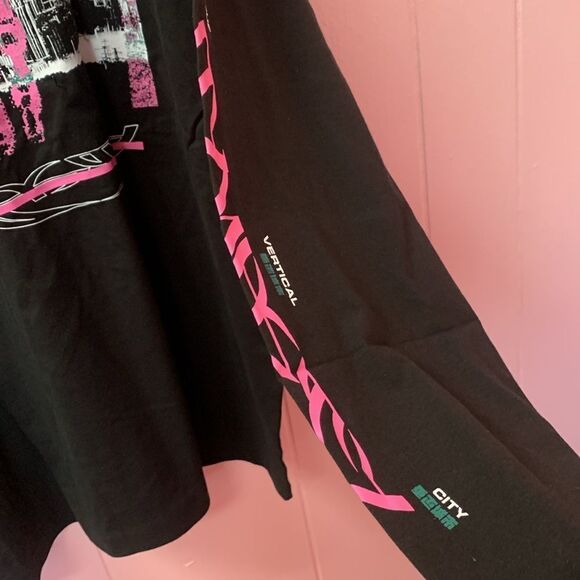 ASOS oversized long sleeve t-shirt in black with & matrix sleeve print size L - Picture 6 of 10